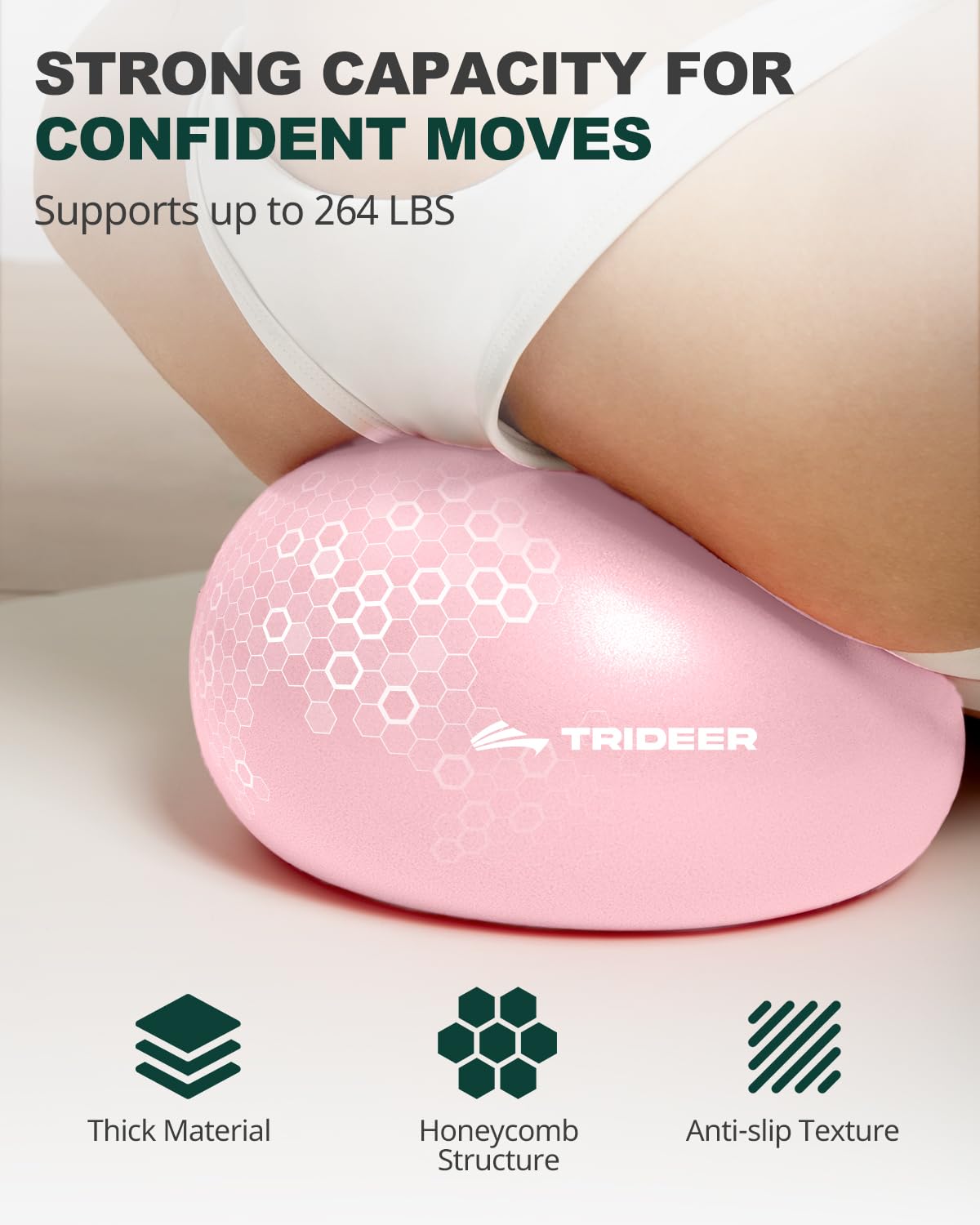 Trideer Yoga Ball for Exercise, Pilates, Core & Balance Training, Stability Ball for Pregnancy & Birthing Prep, Physical Therapy, Daily Stretching, Office Chair for Active Sitting, Quick Pump Included