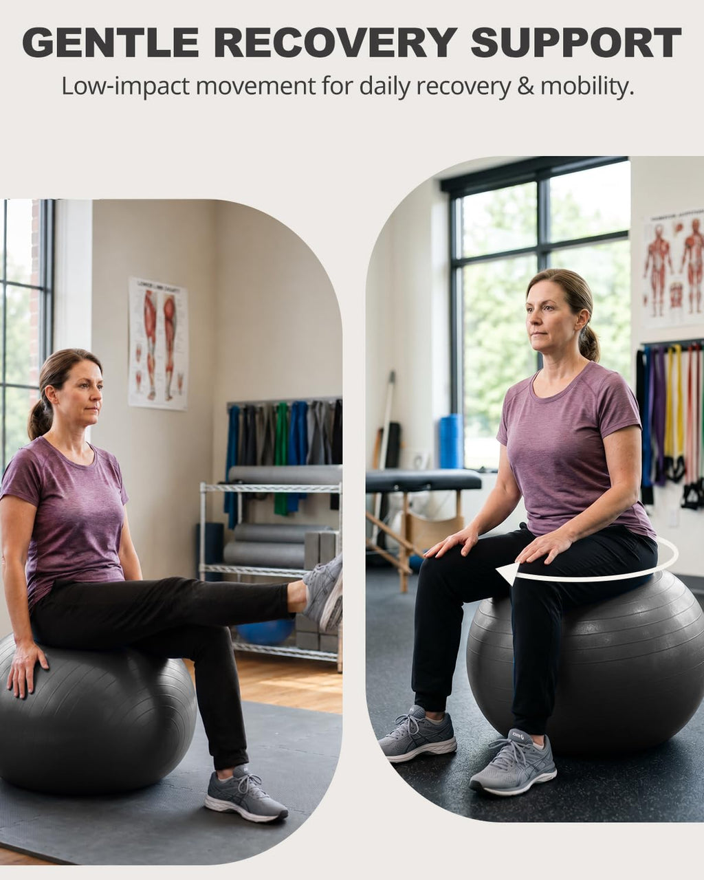 Trideer Yoga Ball for Exercise, Pilates, Core & Balance Training, Stability Ball for Pregnancy & Birthing Prep, Physical Therapy, Daily Stretching, Office Chair for Active Sitting, Quick Pump Included