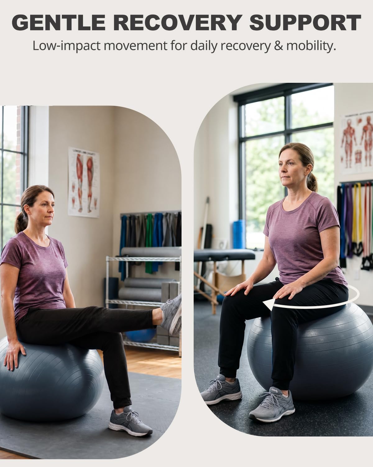 Trideer Yoga Ball for Exercise, Pilates, Core & Balance Training, Stability Ball for Pregnancy & Birthing Prep, Physical Therapy, Daily Stretching, Office Chair for Active Sitting, Quick Pump Included