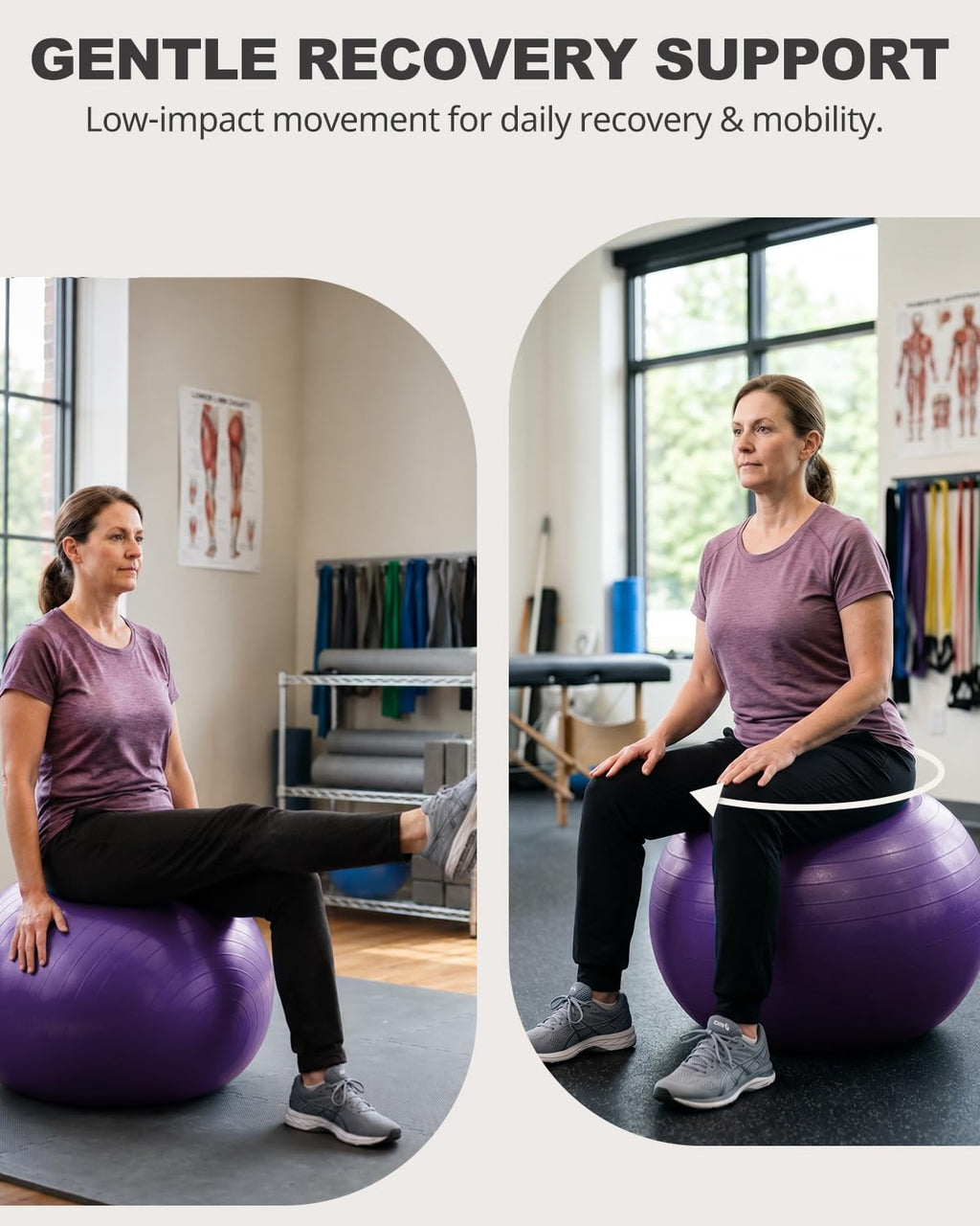 Trideer Yoga Ball for Exercise, Pilates, Core & Balance Training, Stability Ball for Pregnancy & Birthing Prep, Physical Therapy, Daily Stretching, Office Chair for Active Sitting, Quick Pump Included