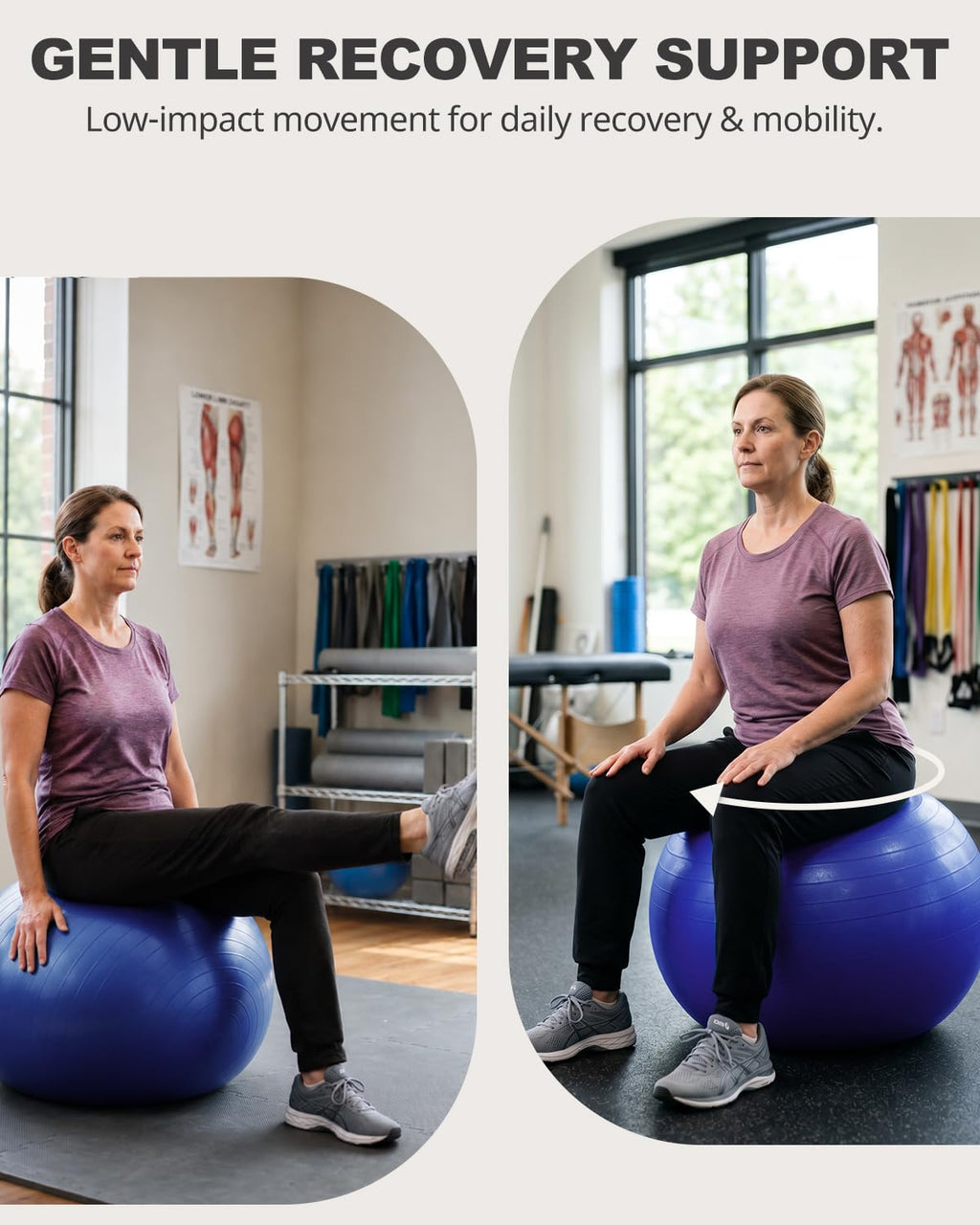 Trideer Yoga Ball for Exercise, Pilates, Core & Balance Training, Stability Ball for Pregnancy & Birthing Prep, Physical Therapy, Daily Stretching, Office Chair for Active Sitting, Quick Pump Included